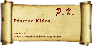 Pásztor Klára névjegykártya