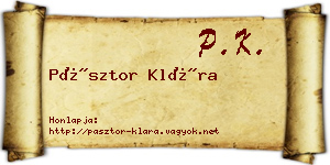 Pásztor Klára névjegykártya