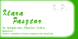 klara pasztor business card